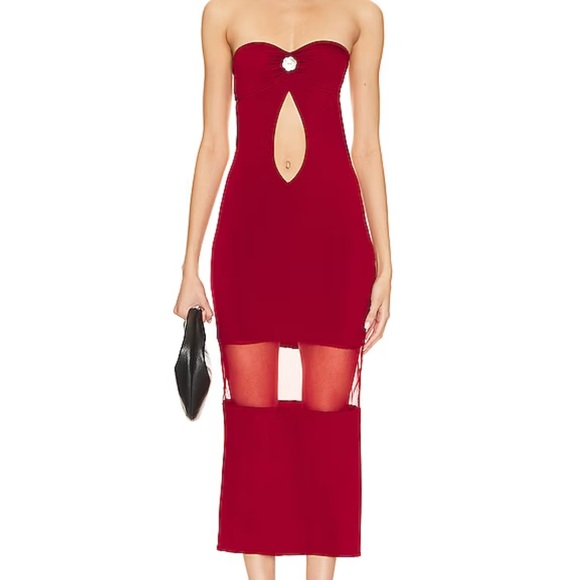 WORN ONCE: Sierra Flower Dress in Red - Picture 3 of 3